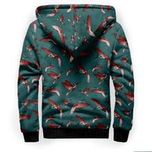 Load image into Gallery viewer, Red Swift Turquoise Sherpa Hoodie hoodie Herman 
