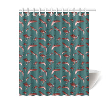 Load image into Gallery viewer, Red Swift Turquoise Shower Curtain 60&quot;x72&quot; Shower Curtain 60&quot;x72&quot; e-joyer 
