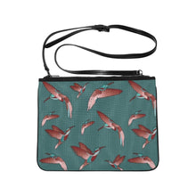 Load image into Gallery viewer, Red Swift Turquoise Slim Clutch Bag (Model 1668) Slim Clutch Bags (1668) e-joyer 
