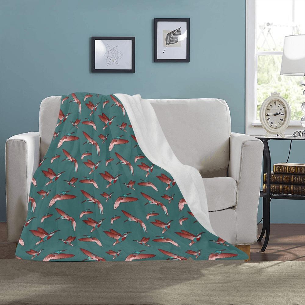 Red Swift Turquoise Ultra-Soft Micro Fleece Blanket 40"x50" Ultra-Soft Blanket 40''x50'' e-joyer 