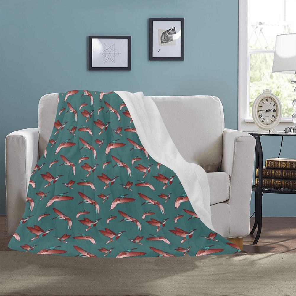 Red Swift Turquoise Ultra-Soft Micro Fleece Blanket 50"x60" Ultra-Soft Blanket 50''x60'' e-joyer 