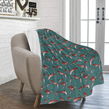 Load image into Gallery viewer, Red Swift Turquoise Ultra-Soft Micro Fleece Blanket 50&quot;x60&quot; Ultra-Soft Blanket 50&#39;&#39;x60&#39;&#39; e-joyer 
