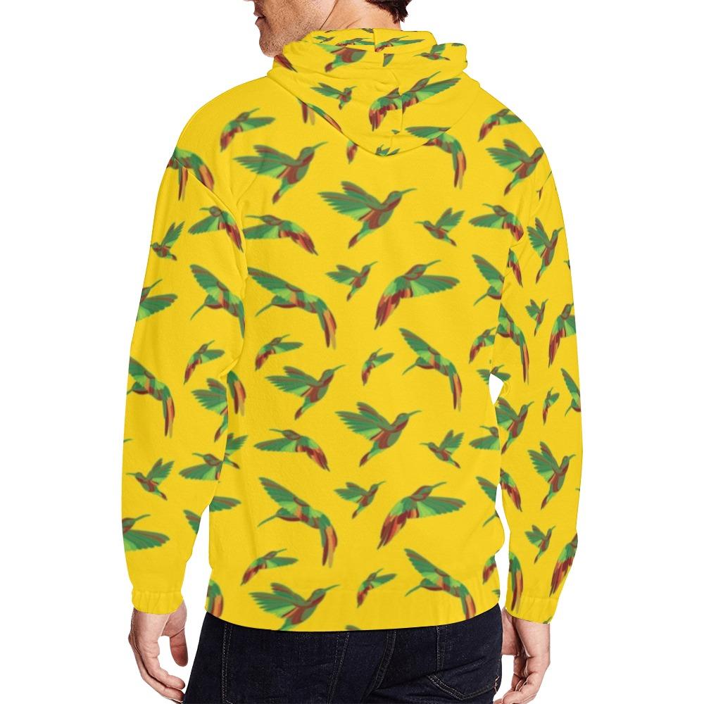 Red Swift Yellow All Over Print Full Zip Hoodie for Men (Model H14) All Over Print Full Zip Hoodie for Men (H14) e-joyer 