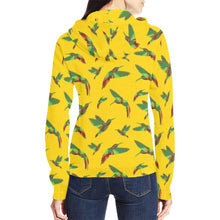 Load image into Gallery viewer, Red Swift Yellow All Over Print Full Zip Hoodie for Women (Model H14) All Over Print Full Zip Hoodie for Women (H14) e-joyer 
