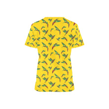 Load image into Gallery viewer, Red Swift Yellow All Over Print Scrub Top Scrub Top e-joyer 
