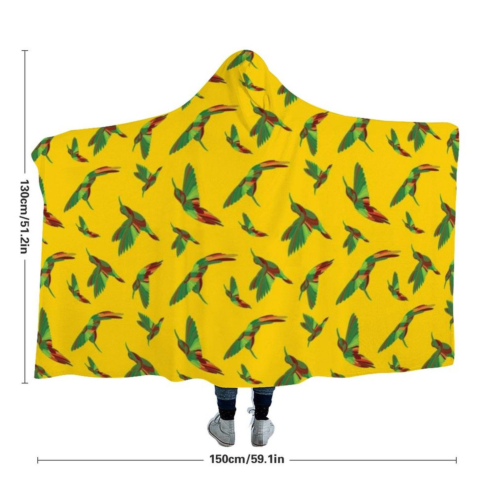 Red Swift Yellow Hooded Blanket blanket 49 Dzine 