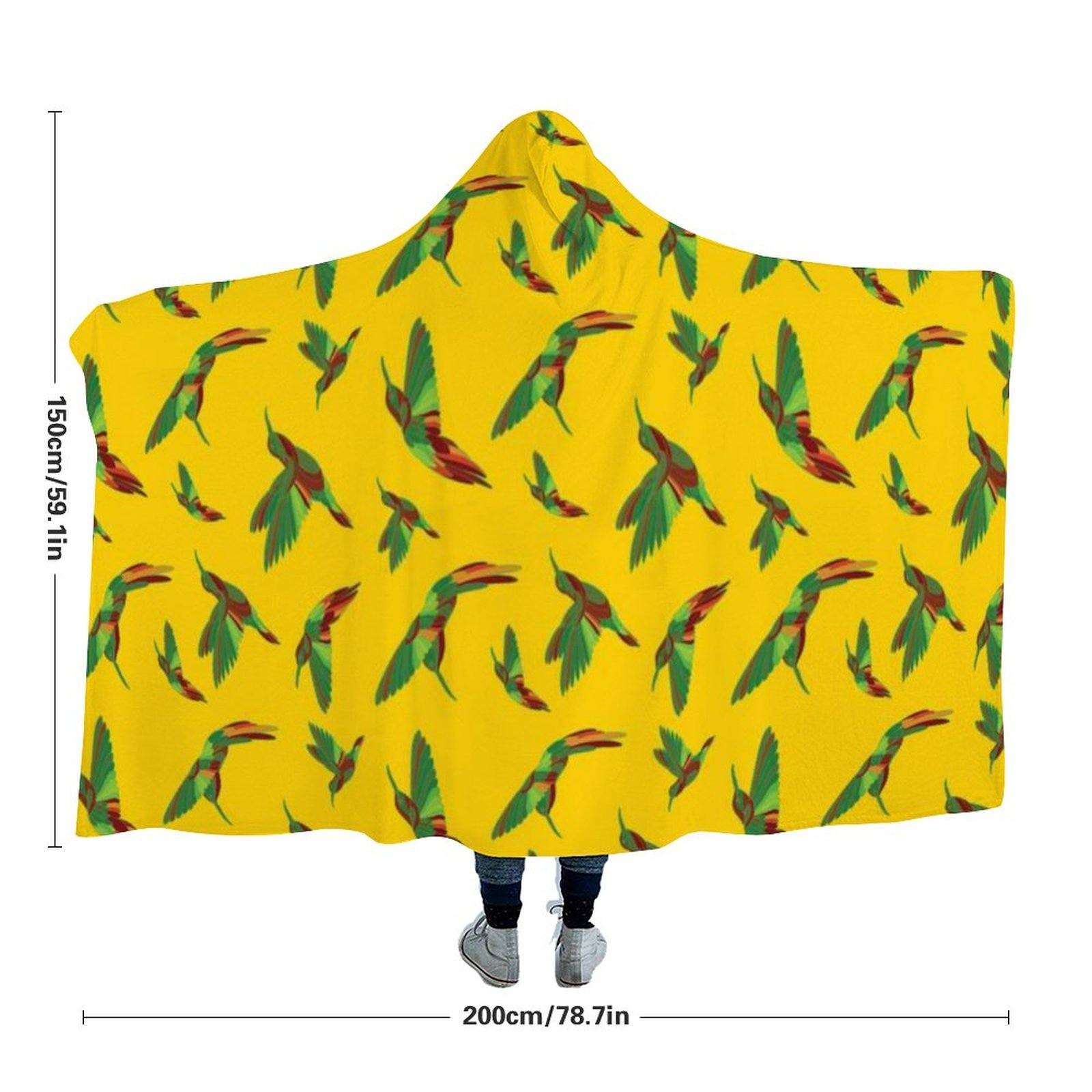 Red Swift Yellow Hooded Blanket blanket 49 Dzine 