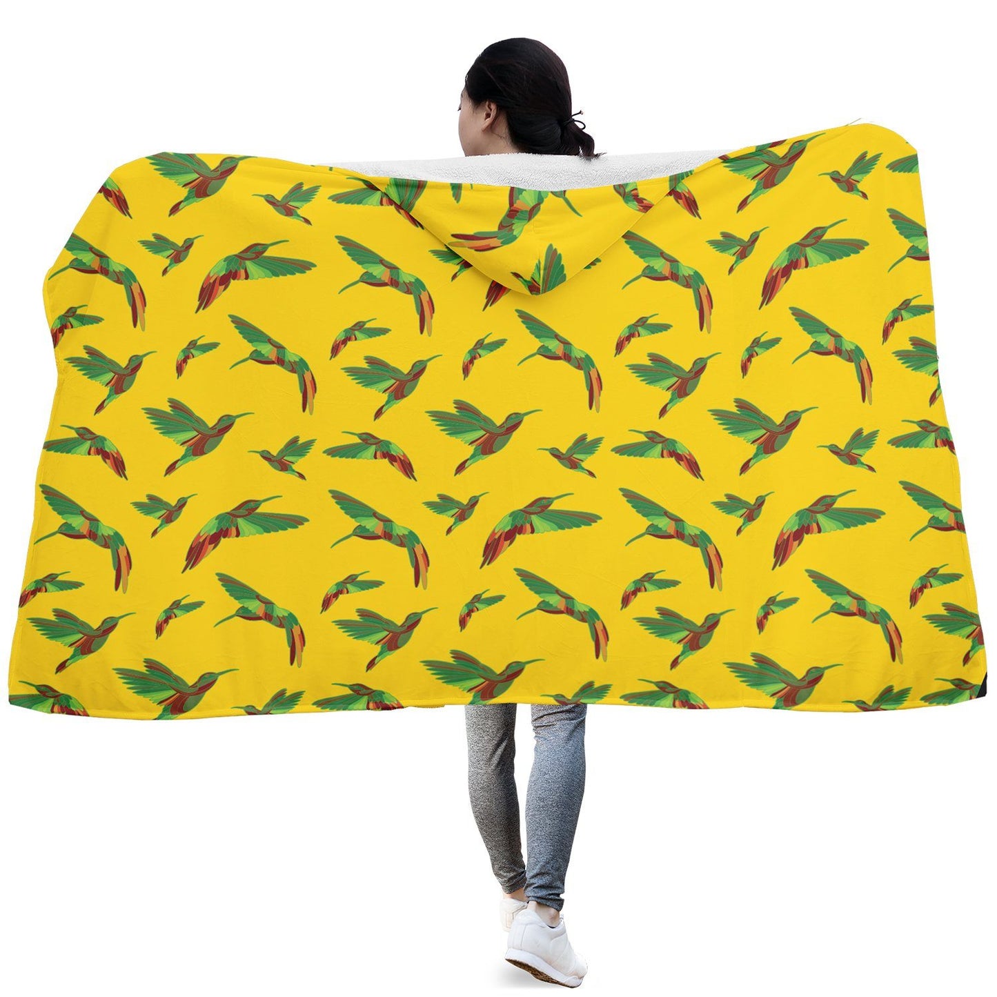 Red Swift Yellow Hooded Blanket blanket 49 Dzine 