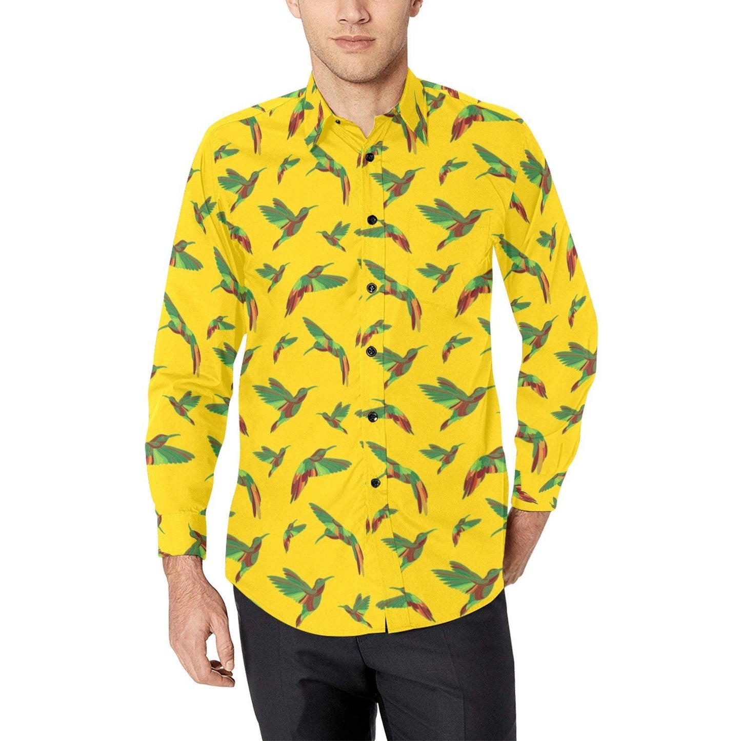 Red Swift Yellow Men's All Over Print Casual Dress Shirt (Model T61) Men's Dress Shirt (T61) e-joyer 