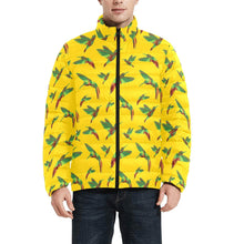 Load image into Gallery viewer, Red Swift Yellow Men&#39;s Stand Collar Padded Jacket (Model H41) Men&#39;s Stand Collar Padded Jacket (H41) e-joyer 
