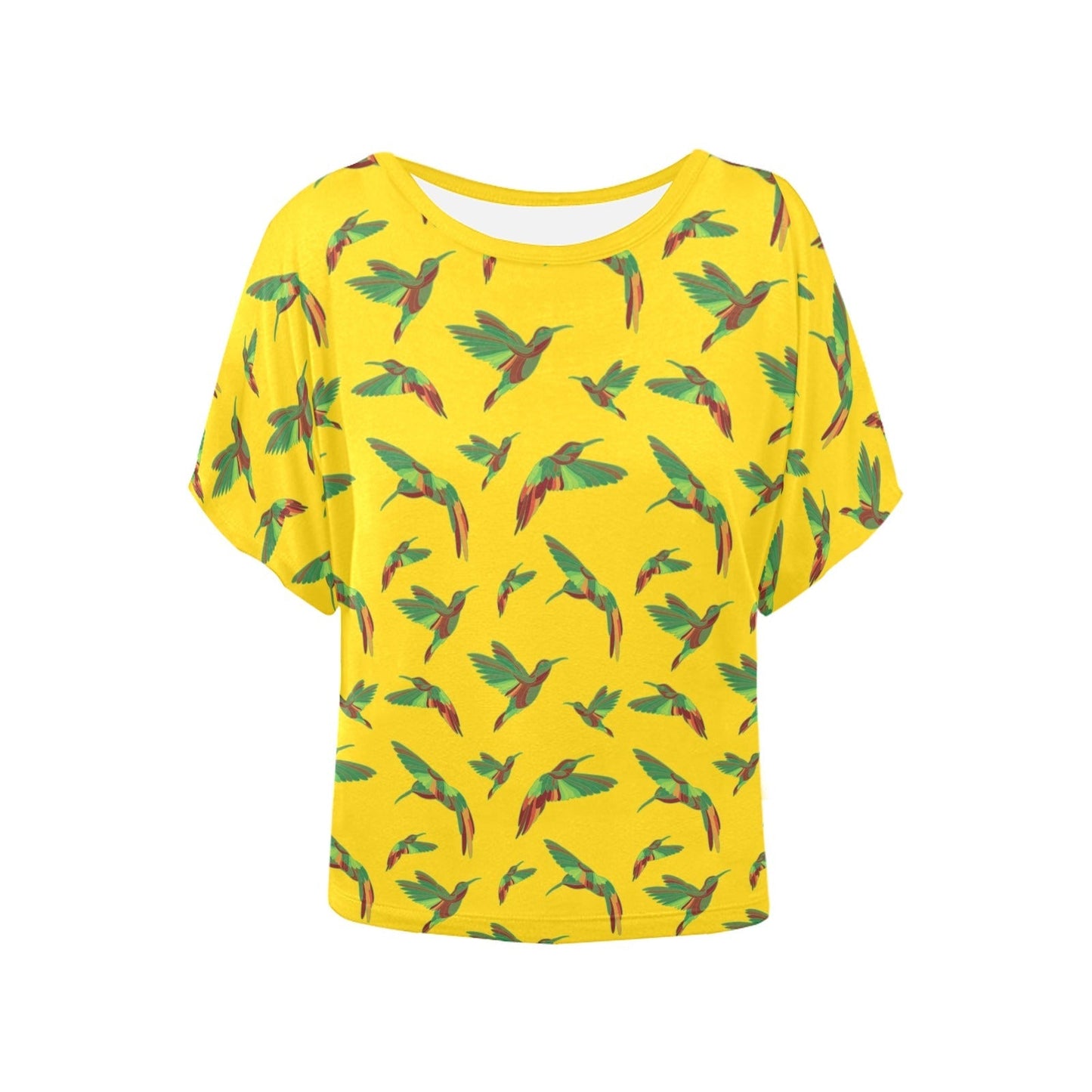 Red Swift Yellow Women's Batwing-Sleeved Blouse T shirt (Model T44) Women's Batwing-Sleeved Blouse T shirt (T44) e-joyer 