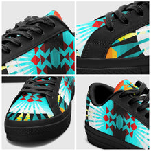 Load image into Gallery viewer, Ribbonwork Bustles Aapisi Low Top Canvas Shoes Black Sole 49 Dzine 
