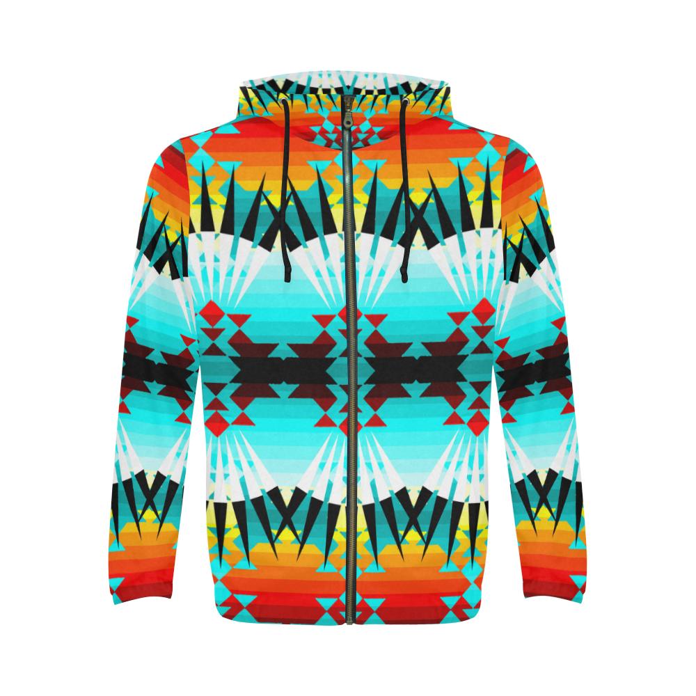 Ribbonwork Bustles All Over Print Full Zip Hoodie for Men (Model H14) All Over Print Full Zip Hoodie for Men e-joyer 