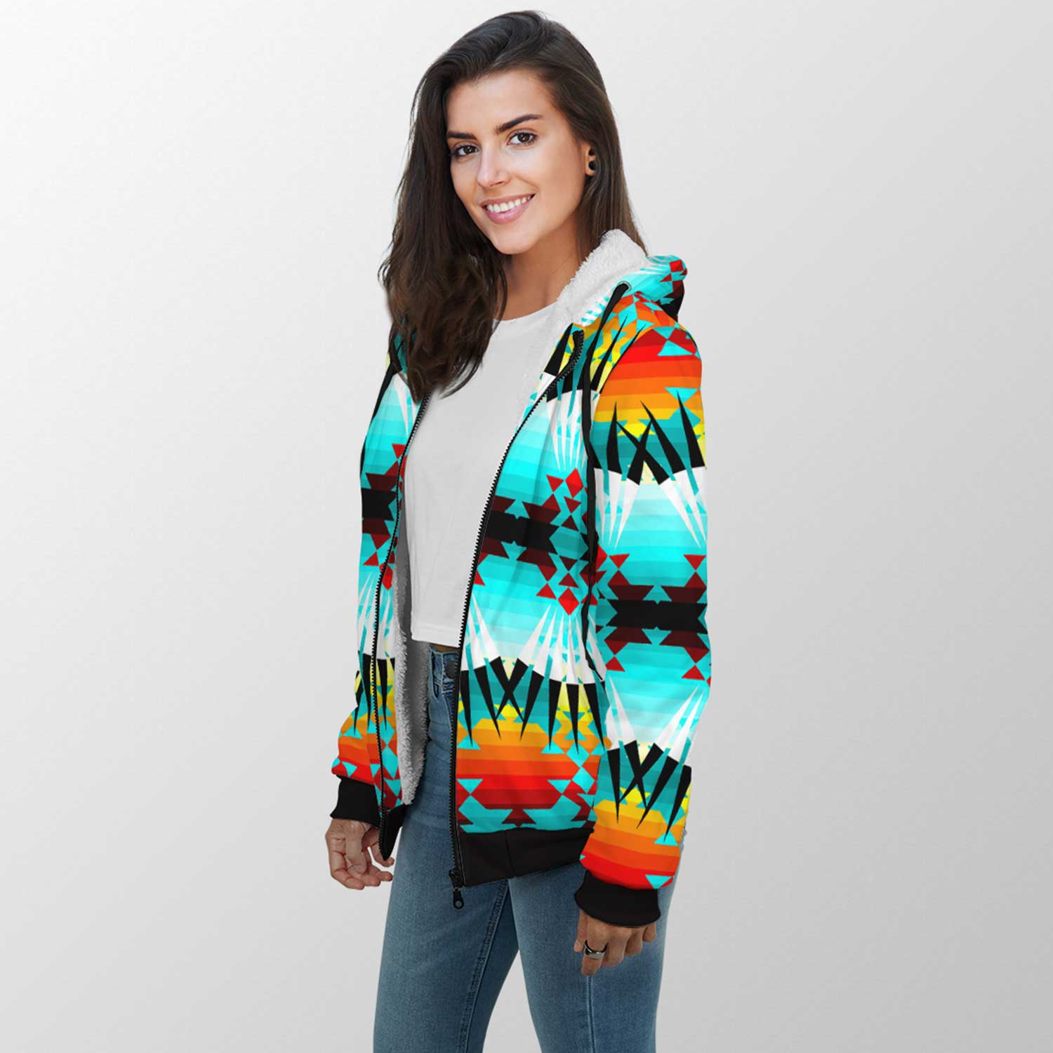 Ribbonwork Bustles Sherpa Hoodie 49 Dzine 