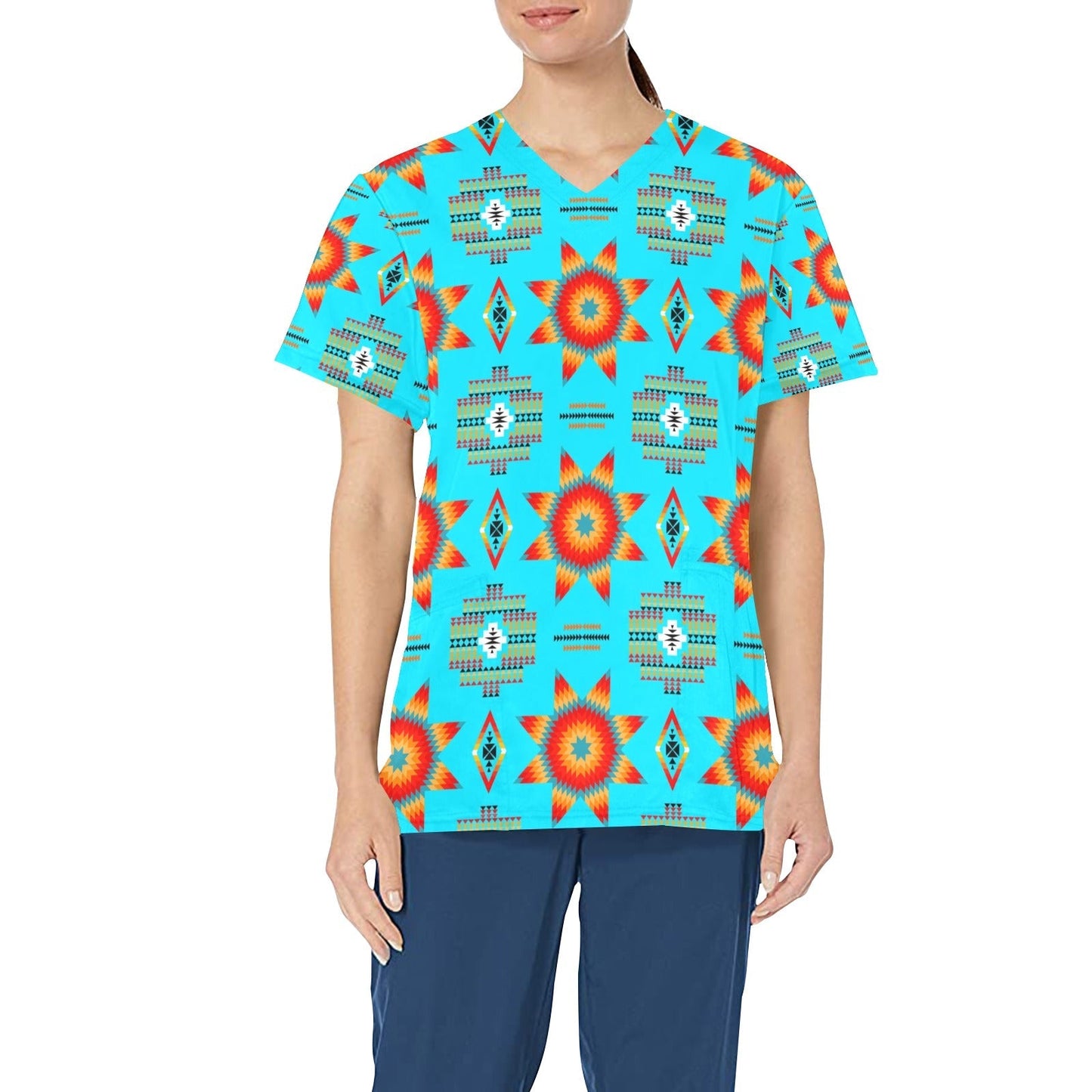 Rising Star Harvest Moon All Over Print Scrub Top Scrub Top e-joyer 