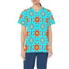 Load image into Gallery viewer, Rising Star Harvest Moon All Over Print Scrub Top Scrub Top e-joyer 
