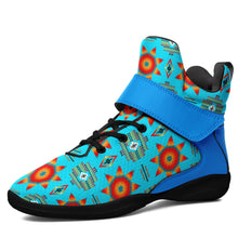 Load image into Gallery viewer, Rising Star Harvest Moon Ipottaa Basketball / Sport High Top Shoes 49 Dzine US Women 4.5 / US Youth 3.5 / EUR 35 Black Sole with Light Blue Strap 
