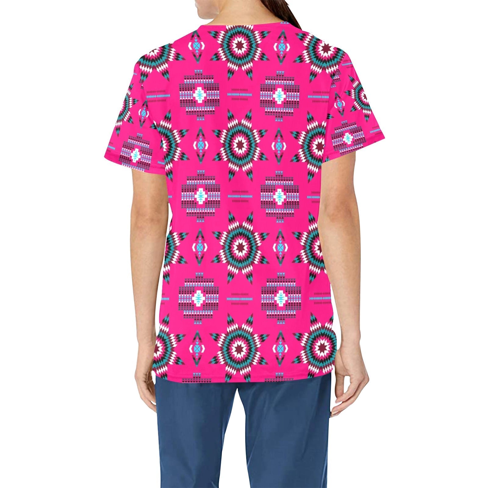 Rising Star Strawberry Moon All Over Print Scrub Top Scrub Top e-joyer 