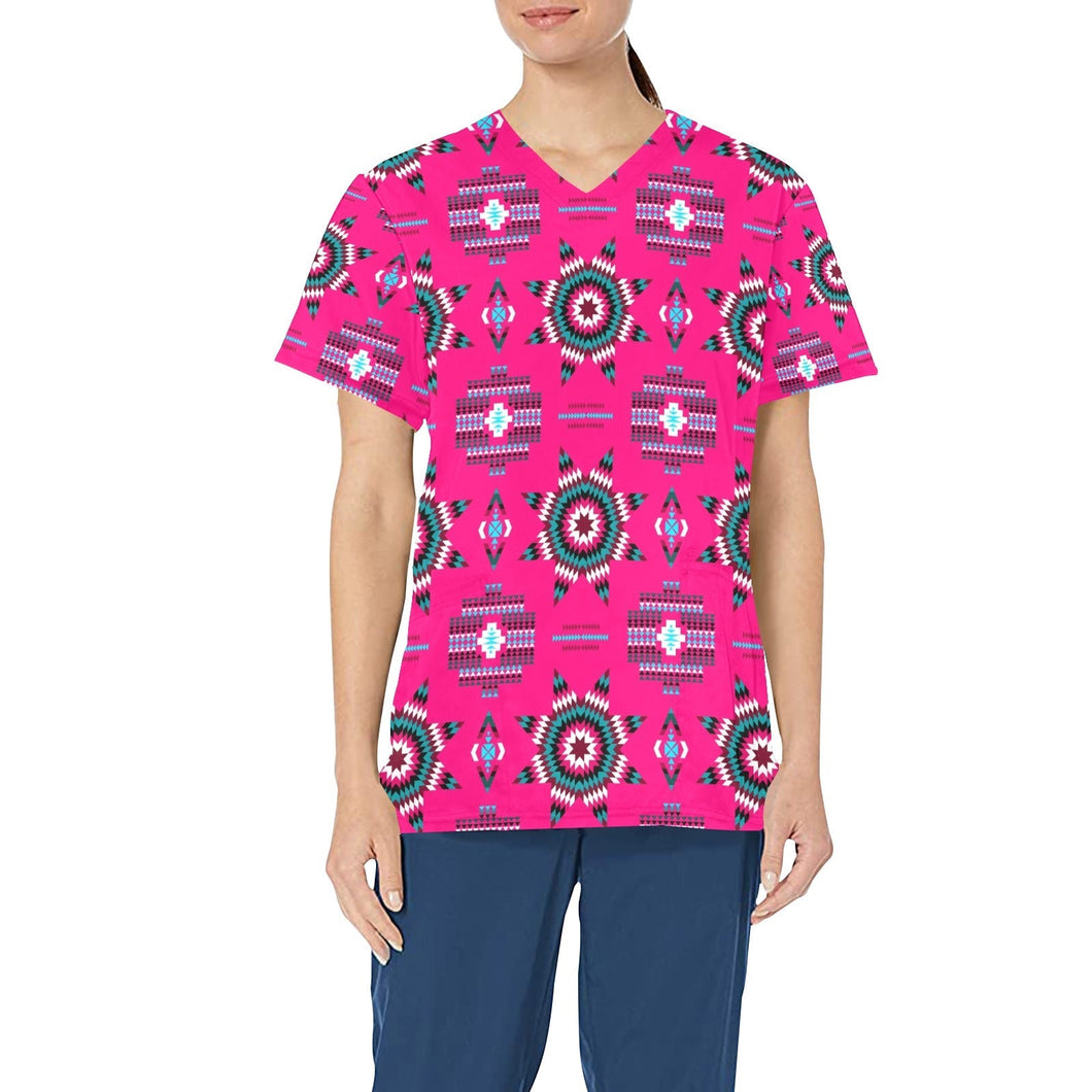 Rising Star Strawberry Moon All Over Print Scrub Top Scrub Top e-joyer 