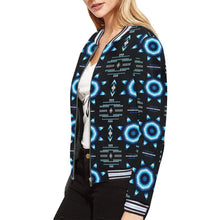 Load image into Gallery viewer, Rising Star Wolf Moon All Over Print Bomber Jacket for Women (Model H21) All Over Print Bomber Jacket for Women (H21) e-joyer 
