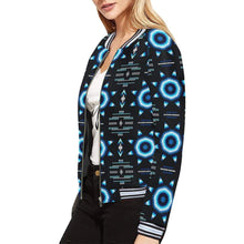 Load image into Gallery viewer, Rising Star Wolf Moon All Over Print Bomber Jacket for Women (Model H21) All Over Print Bomber Jacket for Women (H21) e-joyer 
