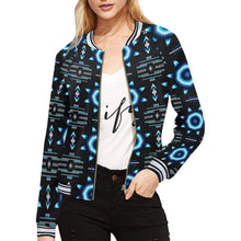 Load image into Gallery viewer, Rising Star Wolf Moon All Over Print Bomber Jacket for Women (Model H21) All Over Print Bomber Jacket for Women (H21) e-joyer 
