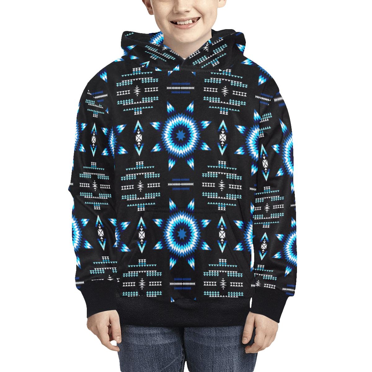 Rising Star Wolf Moon Kids' All Over Print Hoodie (Model H38) Kids' AOP Hoodie (H38) e-joyer 