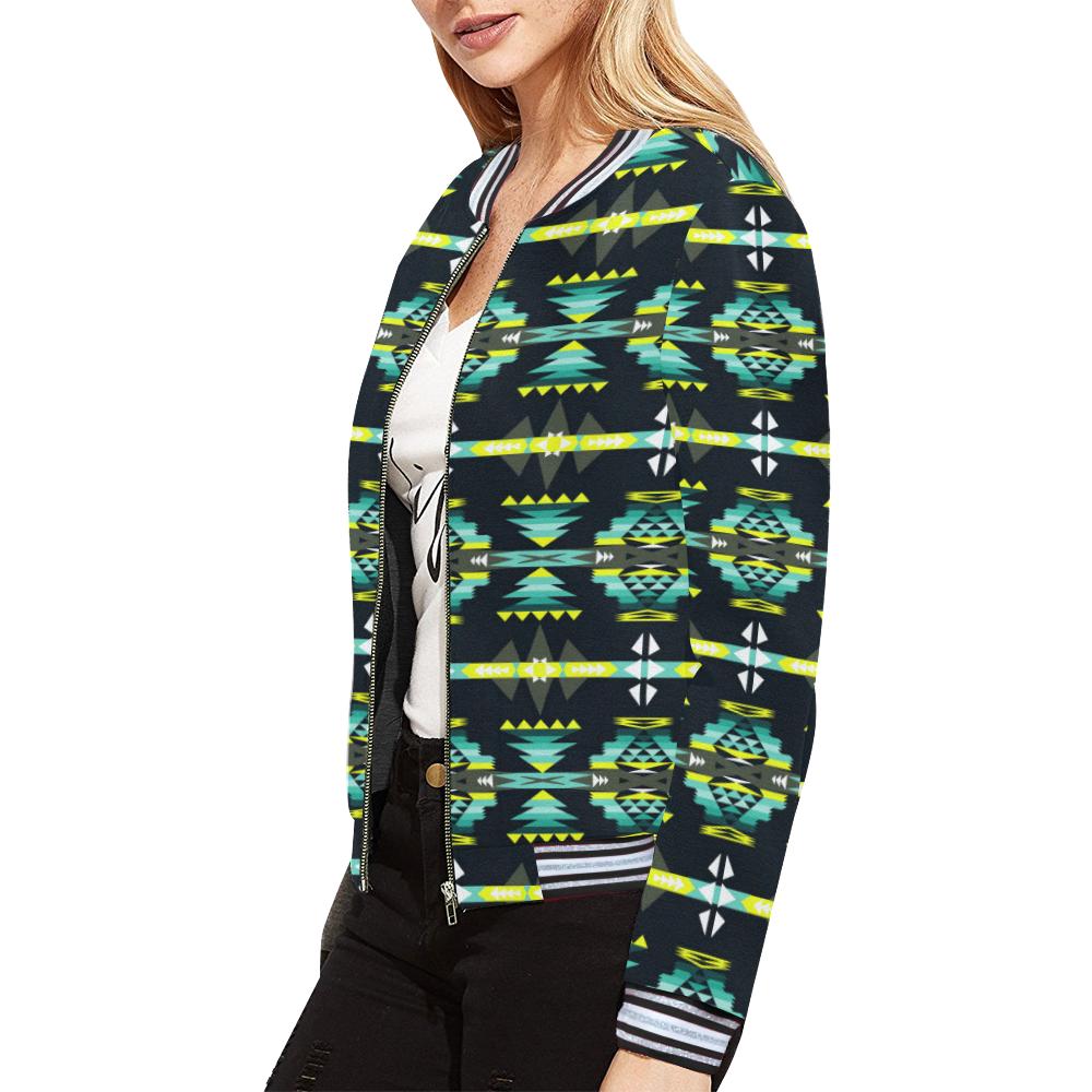 River Trail All Over Print Bomber Jacket for Women (Model H21) All Over Print Bomber Jacket for Women (H21) e-joyer 