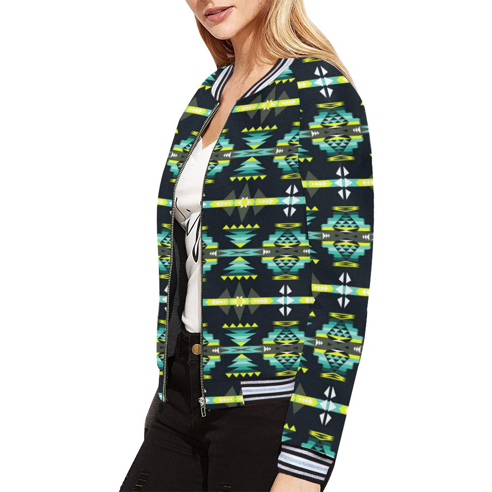 River Trail All Over Print Bomber Jacket for Women (Model H21) All Over Print Bomber Jacket for Women (H21) e-joyer 