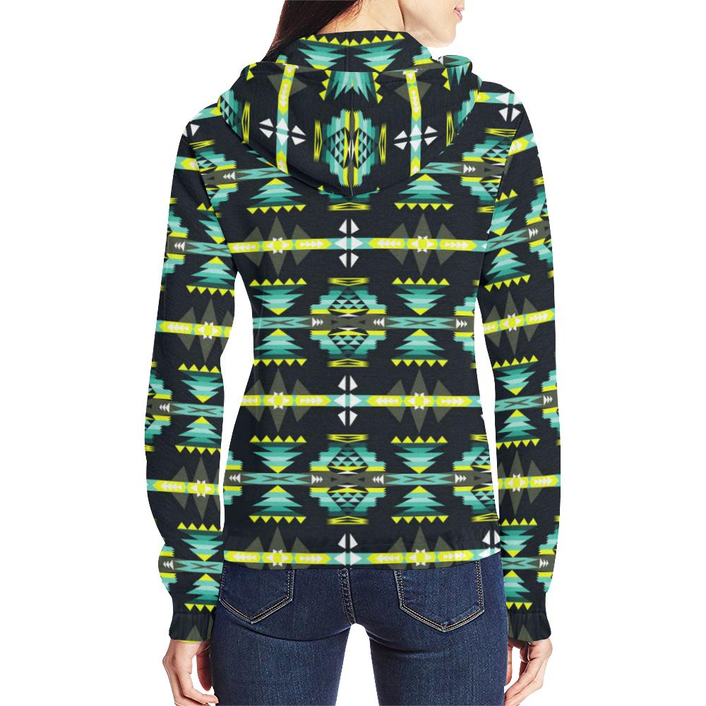 River Trail All Over Print Full Zip Hoodie for Women (Model H14) All Over Print Full Zip Hoodie for Women (H14) e-joyer 