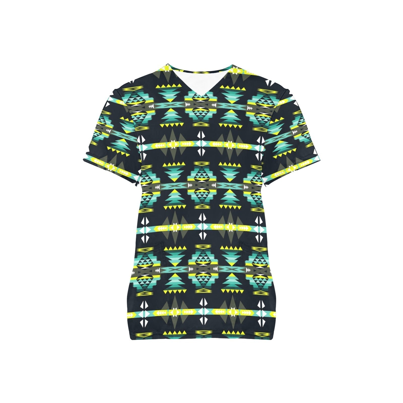 River Trail All Over Print Scrub Top Scrub Top e-joyer 