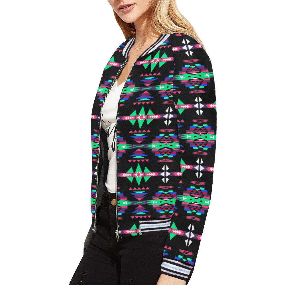 River Trail Journey All Over Print Bomber Jacket for Women (Model H21) All Over Print Bomber Jacket for Women (H21) e-joyer 