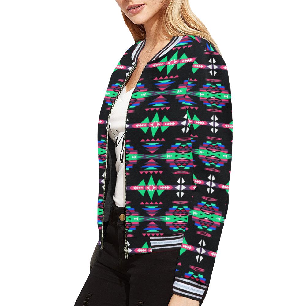 River Trail Journey All Over Print Bomber Jacket for Women (Model H21) All Over Print Bomber Jacket for Women (H21) e-joyer 