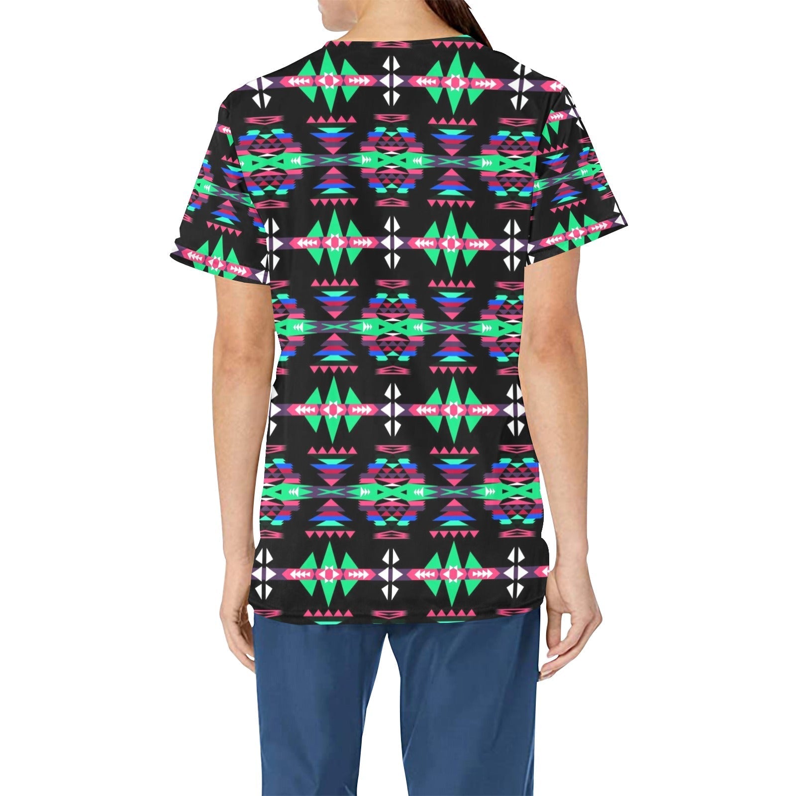 River Trail Journey All Over Print Scrub Top Scrub Top e-joyer 