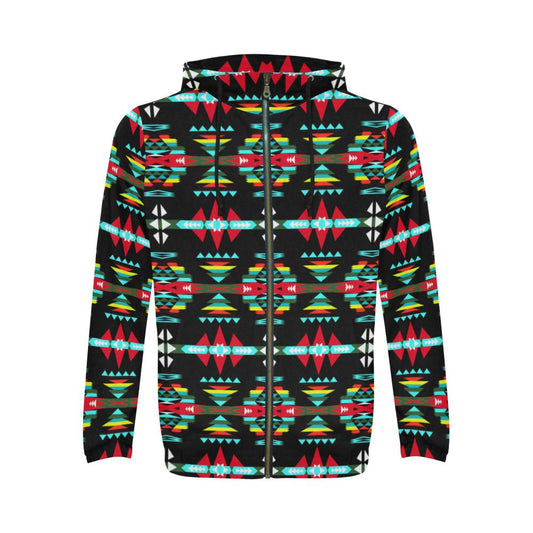 River Trail Sunset All Over Print Full Zip Hoodie for Men (Model H14) All Over Print Full Zip Hoodie for Men (H14) e-joyer 