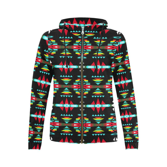 River Trail Sunset All Over Print Full Zip Hoodie for Women (Model H14) All Over Print Full Zip Hoodie for Women (H14) e-joyer 