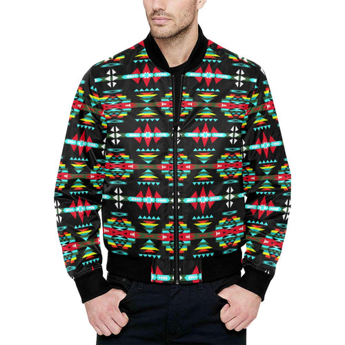 River Trail Sunset All Over Print Quilted Bomber Jacket for Men (Model H33) All Over Print Quilted Jacket for Men (H33) e-joyer 