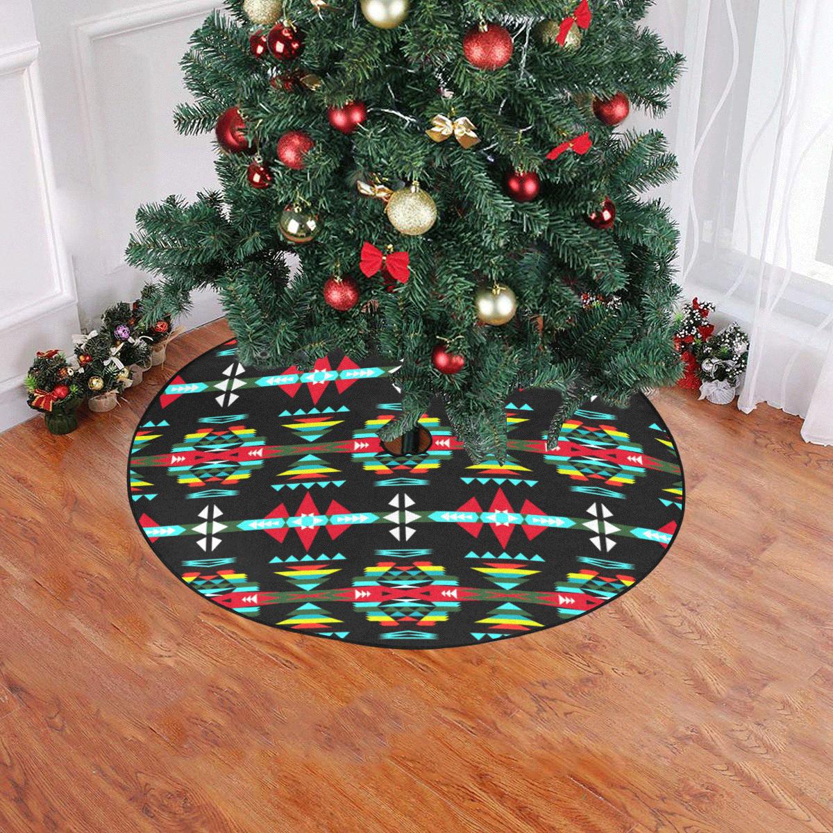 River Trail Sunset Christmas Tree Skirt 47" x 47" Christmas Tree Skirt e-joyer 