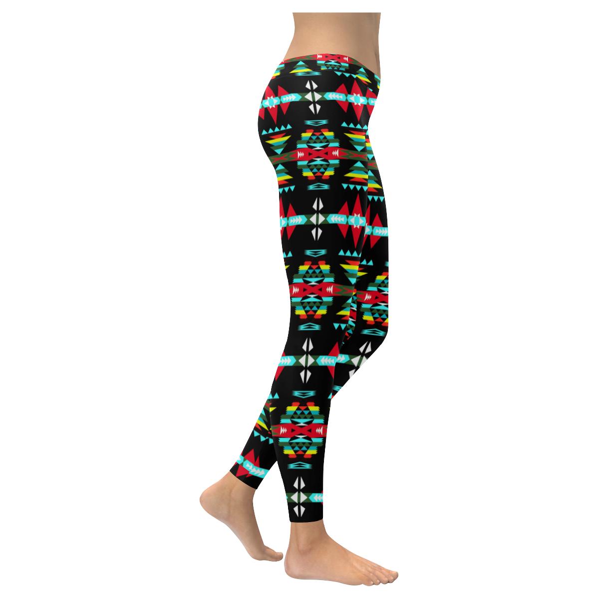 River Trail Sunset Low Rise Leggings (Invisible Stitch) (Model L05) Low Rise Leggings (Invisible Stitch) (L05) e-joyer 