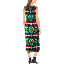 Load image into Gallery viewer, River Trail Sunset Phaedra Sleeveless Open Fork Long Dress (Model D08) dress e-joyer 
