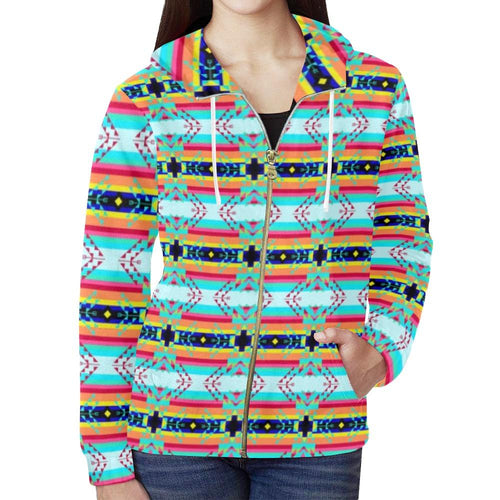 Sacred Spring All Over Print Full Zip Hoodie for Women (Model H14) All Over Print Full Zip Hoodie for Women (H14) e-joyer 