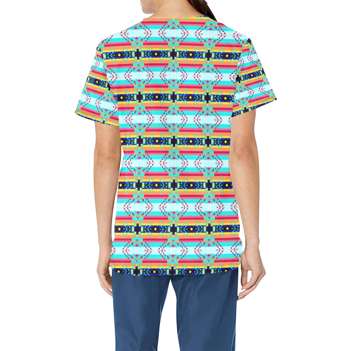 Sacred Spring All Over Print Scrub Top Scrub Top e-joyer 