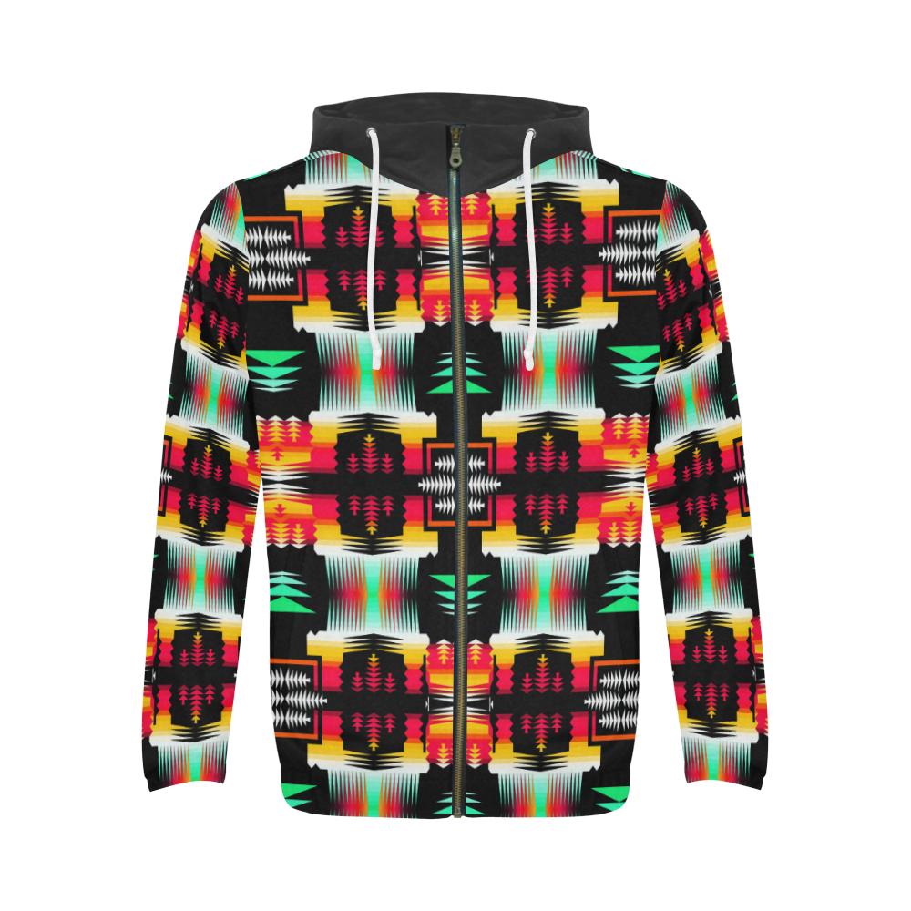 Sage Fire and Sky All Over Print Full Zip Hoodie for Men (Model H14) All Over Print Full Zip Hoodie for Men e-joyer 