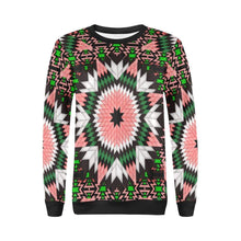 Load image into Gallery viewer, Salmon Pink Star All Over Print Crewneck Sweatshirt for Women (Model H18) Crewneck Sweatshirt for Women (H18) e-joyer 
