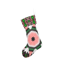 Load image into Gallery viewer, Salmon Pink Star Christmas Stocking Christmas Stocking e-joyer 
