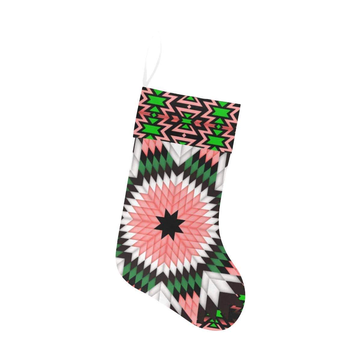 Salmon Pink Star Christmas Stocking Christmas Stocking e-joyer 