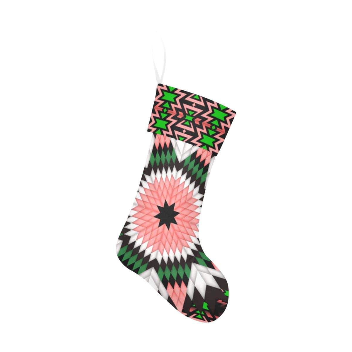 Salmon Pink Star Christmas Stocking Christmas Stocking e-joyer 