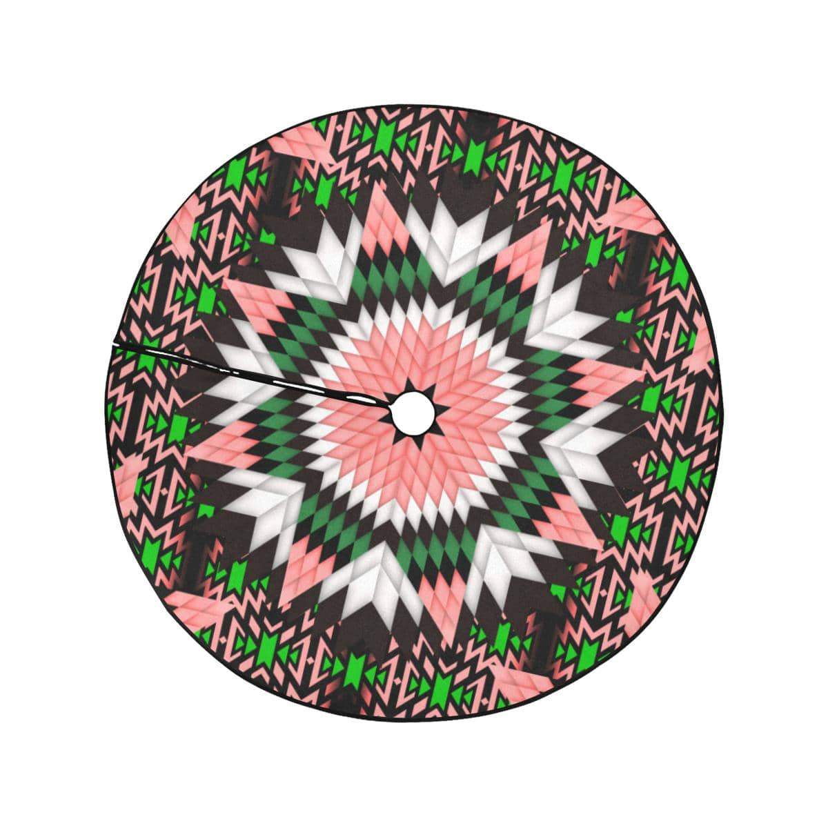 Salmon Pink Star Christmas Tree Skirt 47" x 47" Christmas Tree Skirt e-joyer 