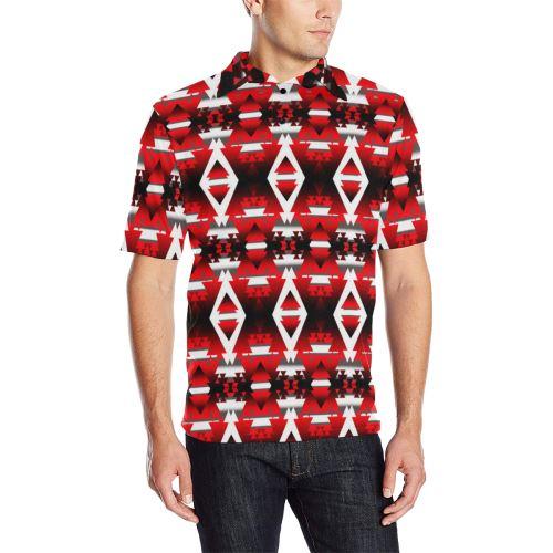 Sierra Winter Camp Men's All Over Print Polo Shirt (Model T55) Men's Polo Shirt (Model T55) e-joyer 