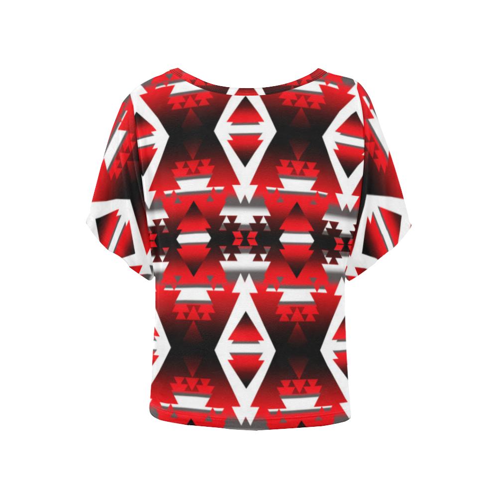 Sierra Winter Camp Women's Batwing-Sleeved Blouse T shirt (Model T44) Women's Batwing-Sleeved Blouse T shirt (T44) e-joyer 